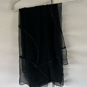 Elegant Black Sheer Scarf
